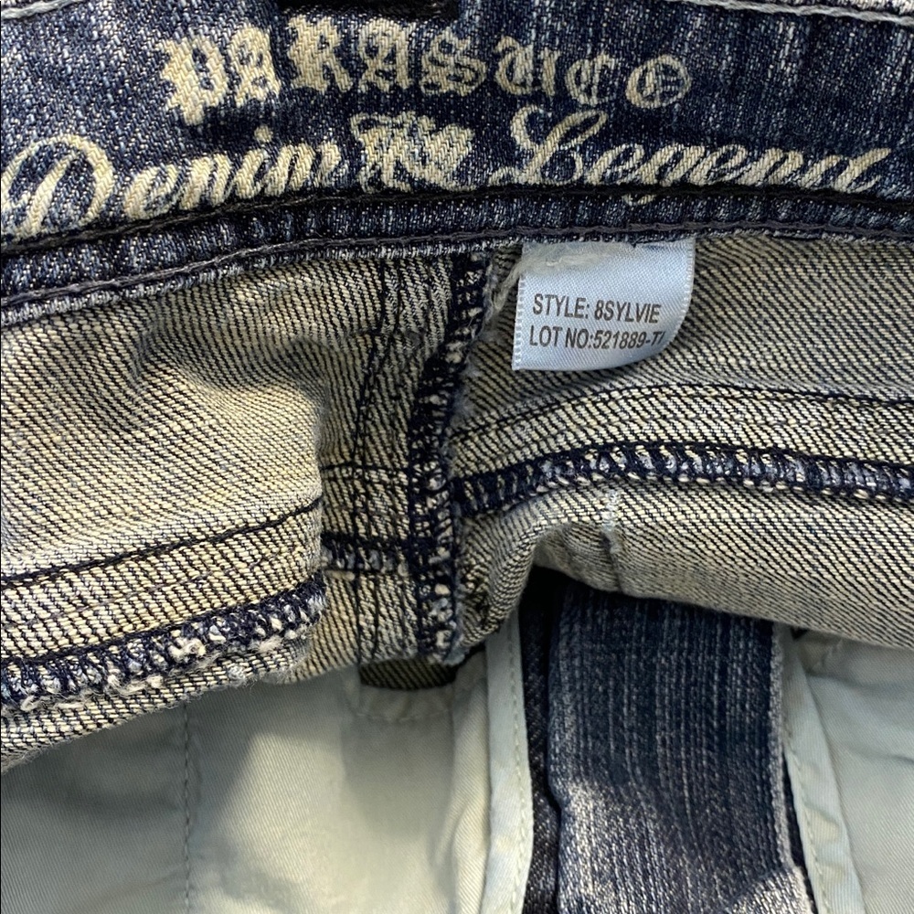 Parasuco Denim Legend Straight Leg Blue Jeans Crystal Embellishment Size 28 - Picture 14 of 16
